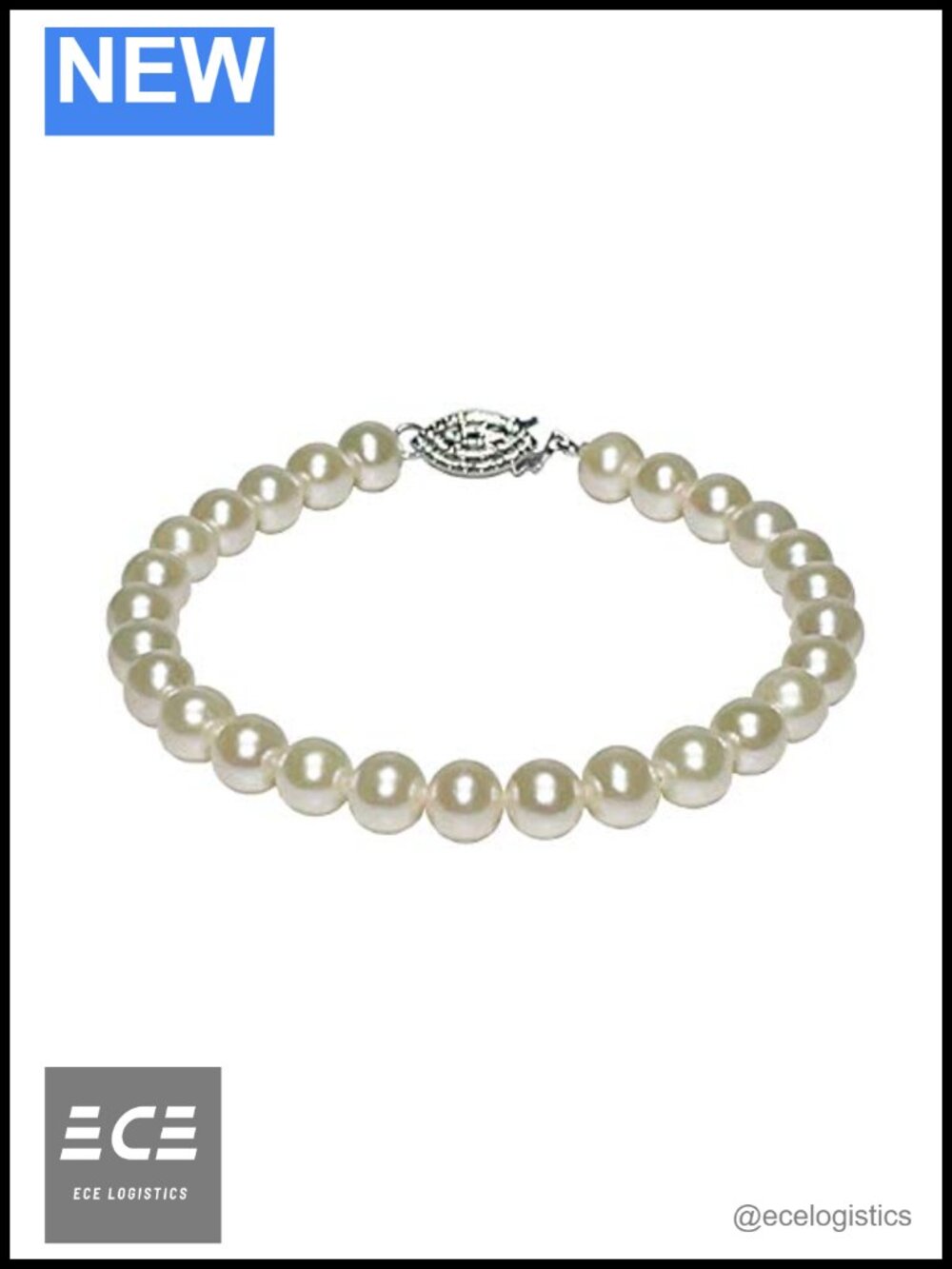 Freshwater Cultured Pearl Bracelet Sterling Silver Clasp 7 Inch Women